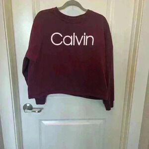 Calvin Klein cropped pullover maroon size M